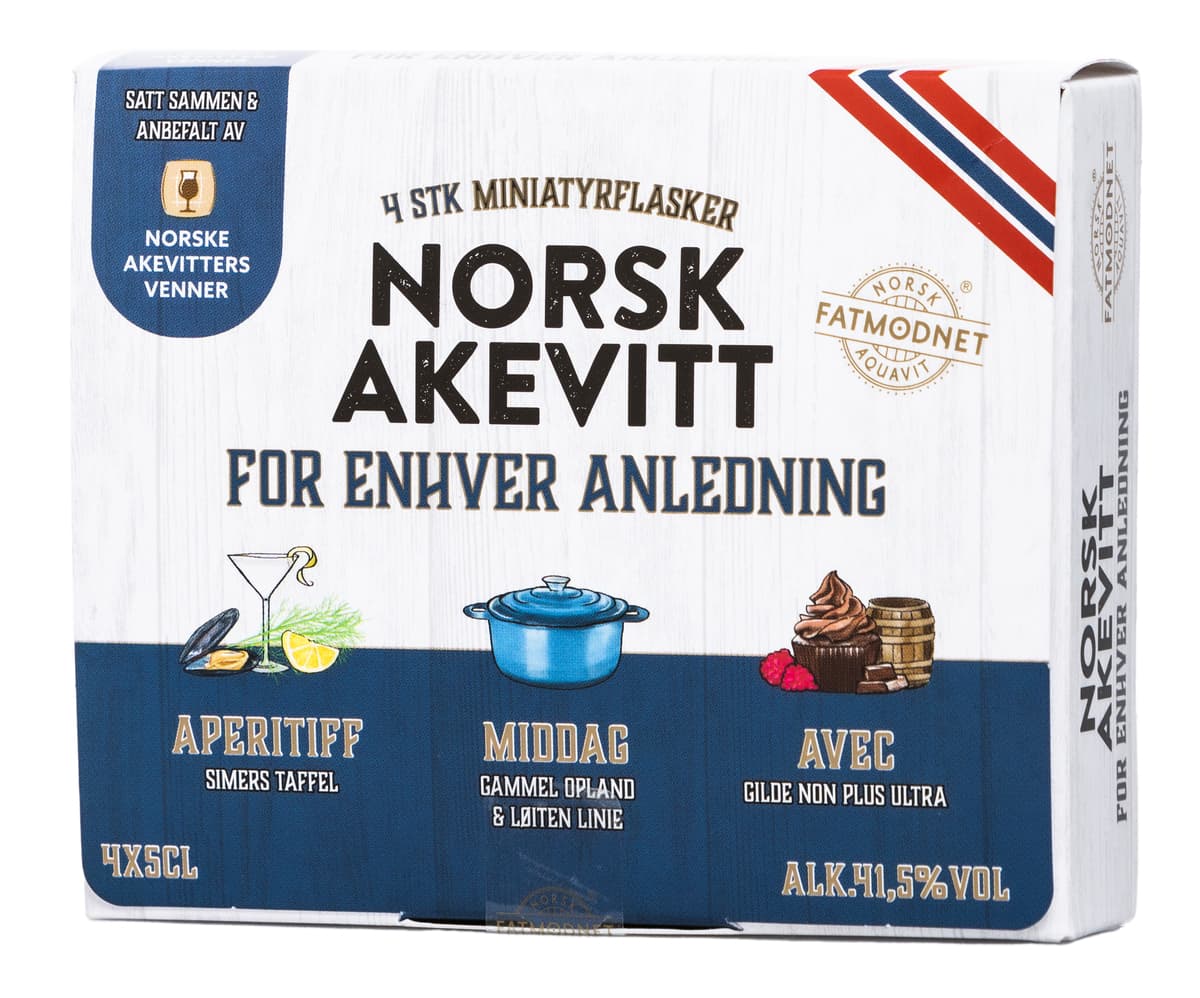 Norsk akevitt for enhver anledning (4x5cl)