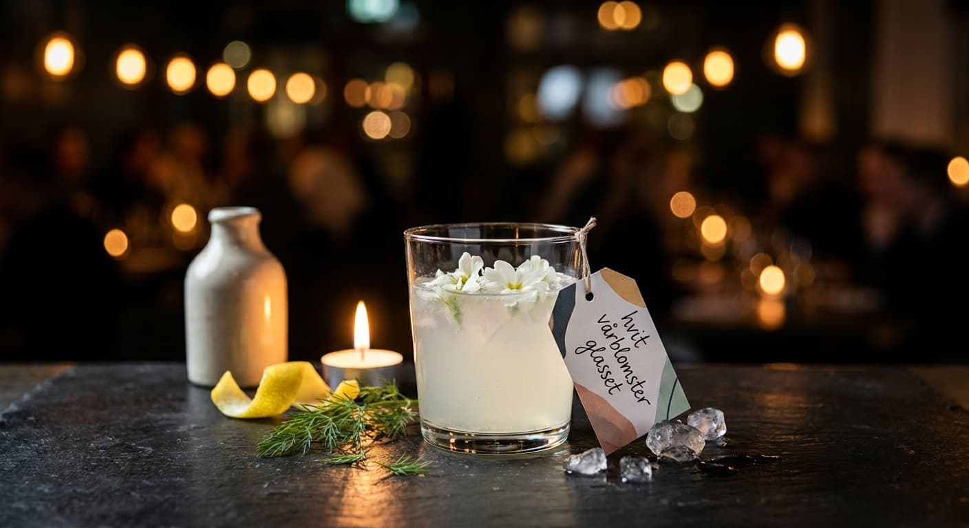 Hvit te og vårblomster i glasset