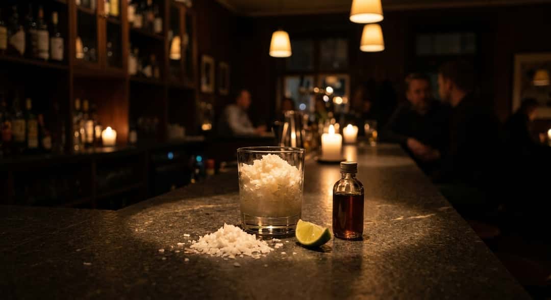 Kokosvannis-granita med rom og lime