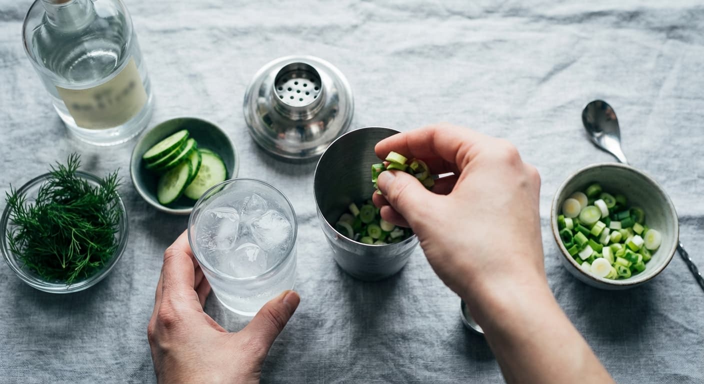 Kevätsipuli kuuluu cocktail-shakeriin