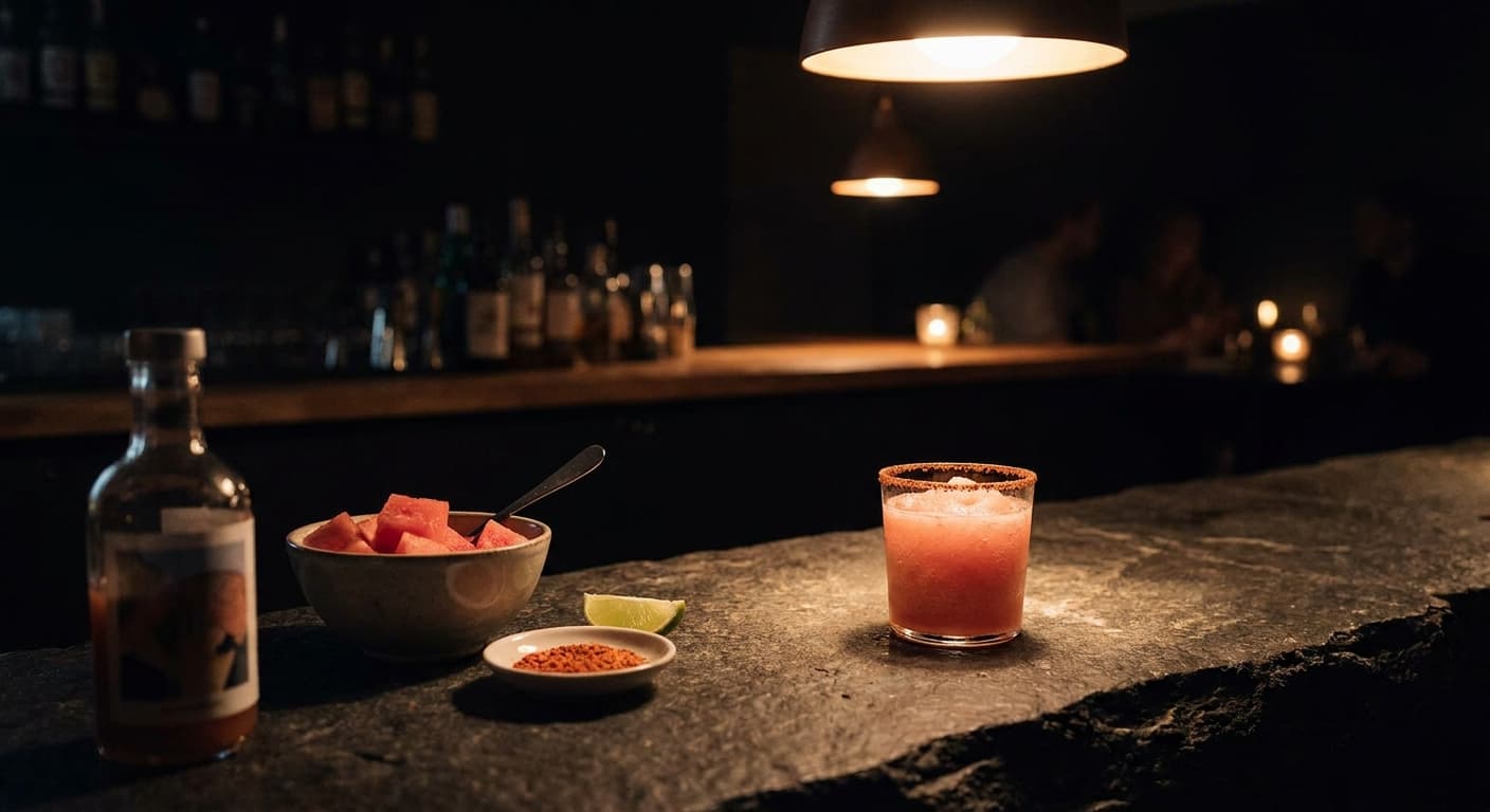Vannmelonslushy med tequila og tajín